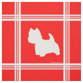 Westie Silhouet op Rood Stof (Swatch)