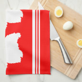 Westie Silhouet op Rood Theedoek (Quarter Fold)
