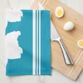 Westie Silhouet op Turquoise Theedoek (Quarter Fold)