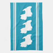Westie Silhouet op Turquoise Theedoek (Verticaal)