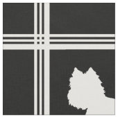 Westie Silhouet op Zwart Stof (Close Up)