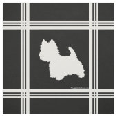 Westie Silhouet op Zwart Stof (Swatch)