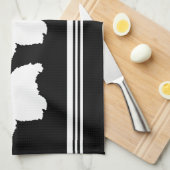 Westie Silhouet op Zwart Theedoek (Quarter Fold)