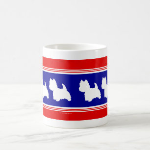 Westie Silhouet Rood & Blauw Koffiemok