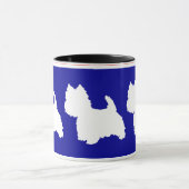 Westie Silhouet Rood & Blauw Mok (Midden)