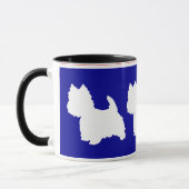 Westie Silhouet Rood & Blauw Mok (Links)