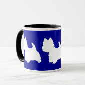 Westie Silhouet Rood & Blauw Mok (Voorkant links)