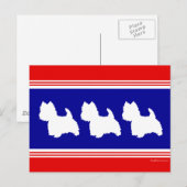Westie Silhouet Rood, Wit, Blauw Briefkaart (Voorkant / Achterkant)