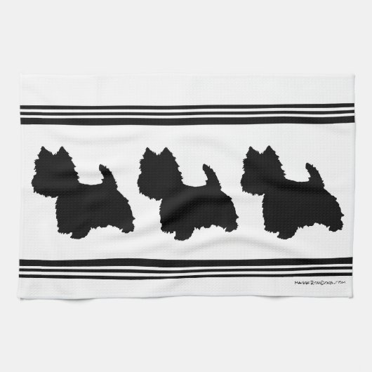 Westie Silhouet Theedoek (Horizontaal)