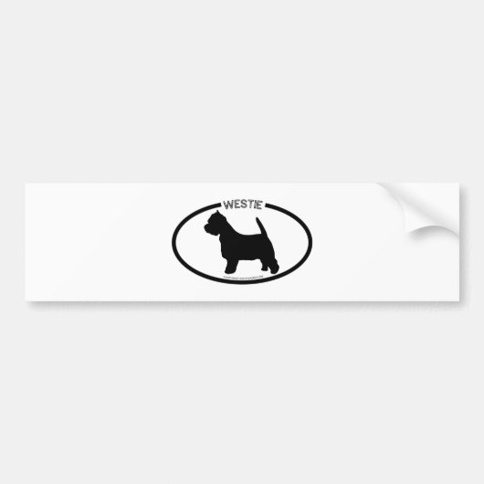 Westie Silhouette Black Bumpersticker (Voorkant)