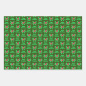 Westie Silhouette Cute Kersthond & Bow 3 Kleur Inpakpapier Vel (Voorkant 3)