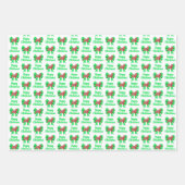 Westie Silhouette Cute Kersthond & Bow 3 Kleur Inpakpapier Vel (Voorkant 2)