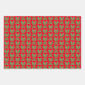 Westie Silhouette Cute Kersthond & Bow 3 Kleur Inpakpapier Vel (Voorkant)