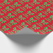 Westie Silhouette Cute Kersthond en Bow Red Cadeaupapier (Hoek)