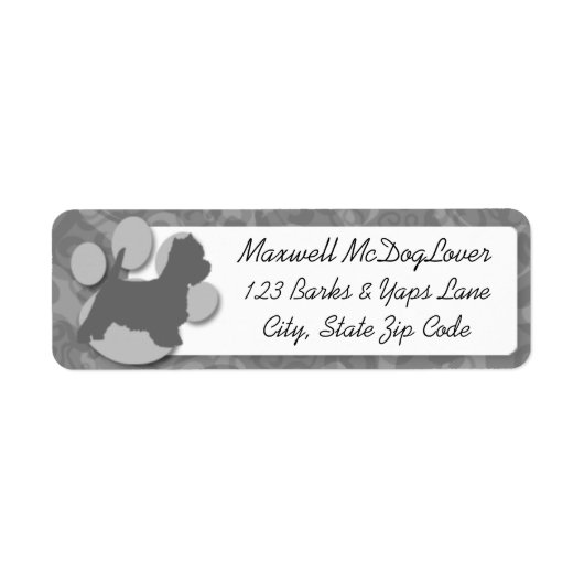 Westie Silhouette Etiket (Voorkant)