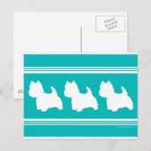 Westie Silhouette op Turquoise Briefkaart (Voorkant / Achterkant)
