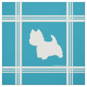 Westie Silhouette op Turquoise Stof (Swatch)