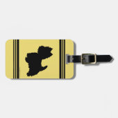 Westie Silhouette over Geel Bagagelabel (Voorkant horizontaal)