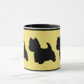 Westie Silhouette over Geel Mok (Midden)