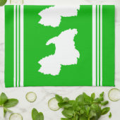 Westie Silhouette over Groen Theedoek (Gevouwen)