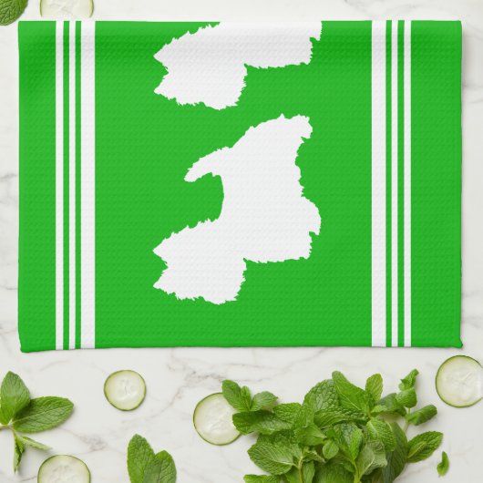 Westie Silhouette over Groen Theedoek (Gevouwen)