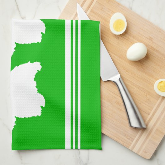 Westie Silhouette over Groen Theedoek (Quarter Fold)