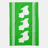 Westie Silhouette over Groen Theedoek (Verticaal)