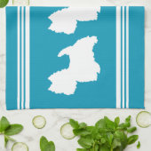 Westie Silhouette over Turquoise Theedoek (Gevouwen)