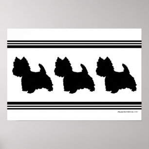 Westie Silhouette Poster