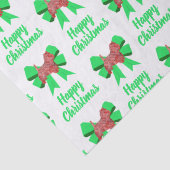 Westie Silhouette Red Christmas Dog & Bow White Tissuepapier (Detail)