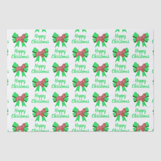 Westie Silhouette Red Christmas Dog & Bow White Tissuepapier (Voorkant)