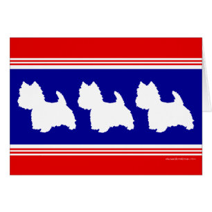 Westie Silhouette Red en Blue