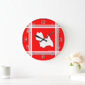 Westie Silhouette Red Grote Klok (Huis)