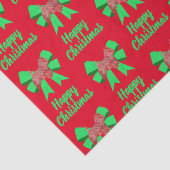 Westie Silhouette Red Kersthond & Green Bow Tissuepapier (Detail)