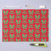 Westie Silhouette Red Kersthond & Green Bow Tissuepapier (Craft)