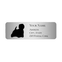 Westie Silhouette Return Address Etiket