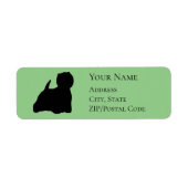 Westie Silhouette Return Address Etiket (Voorkant)