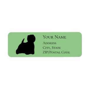 Westie Silhouette Return Address Etiket