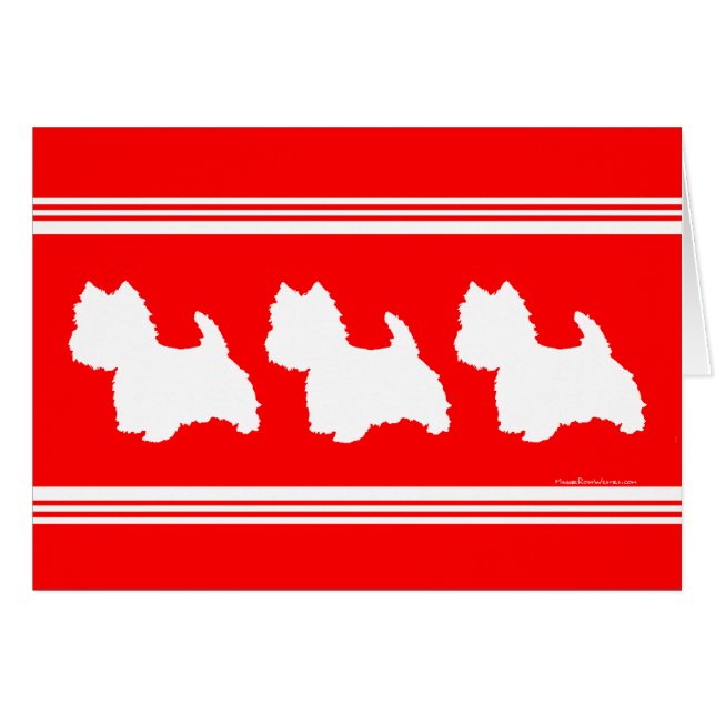 Westie Silhouette Rood (Voorkant Horizontaal)