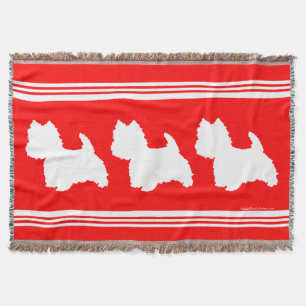 Westie Silhouette Rood Deken
