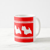Westie Silhouette Rood Koffiemok (Voorkant rechts)