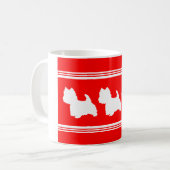 Westie Silhouette Rood Koffiemok (Voorkant links)