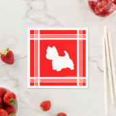 Westie Silhouette Rood Servet (Insitu)