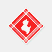 Westie Silhouette Rood Servet (Hoek)