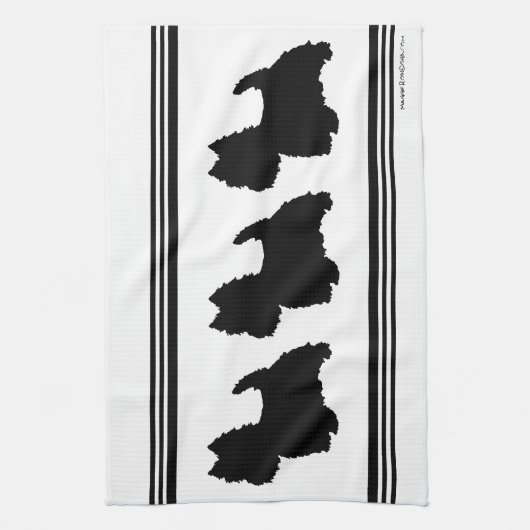 Westie Silhouette Theedoek (Verticaal)