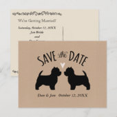 Westie Silhouettes Wedding Save the Date Aankondigingskaart (Voorkant / Achterkant)