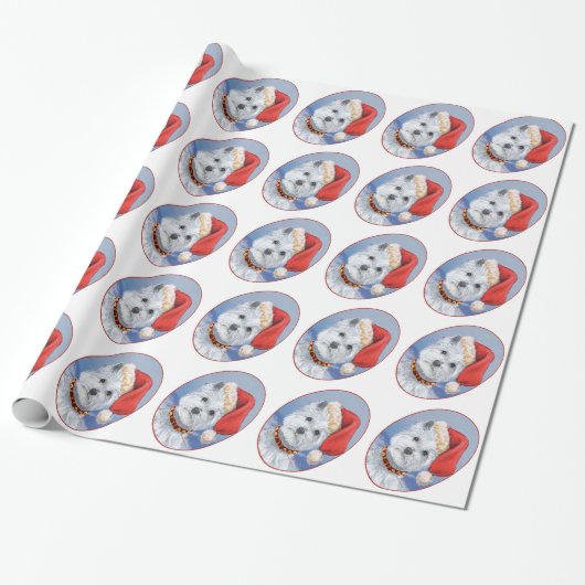 Westie Sinterklaas Helper Cadeaupapier (Uitgerold)