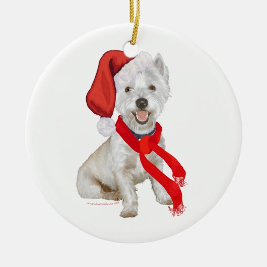 Westie Sinterklaas Helper Keramisch Ornament (Voorkant)