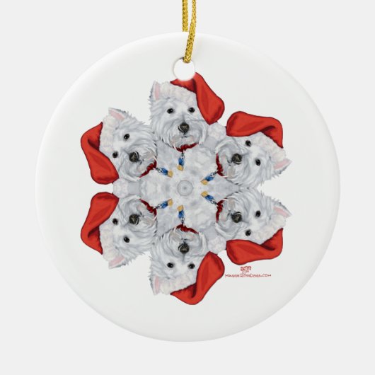Westie Sneeuwvlokje Keramisch Ornament (Voorkant)