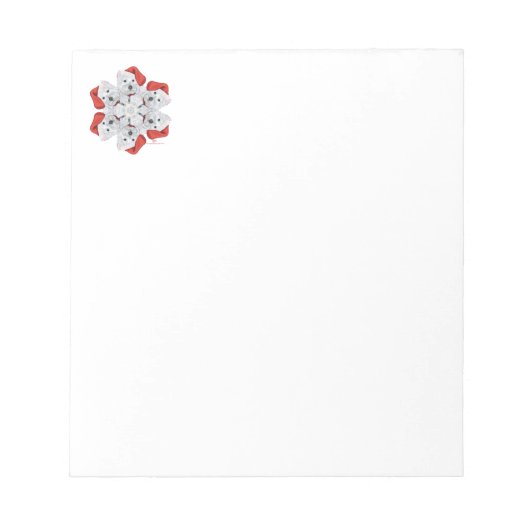 Westie Sneeuwvlokje Notitieblok (Voorkant)